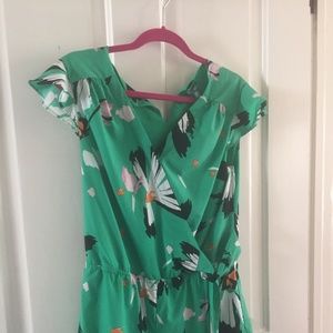 Green floral romper